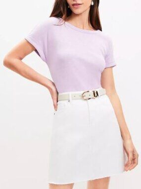 Loft Fresh Cut White Denim Skirt - size 8